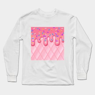 Strawberry Ice Cream Design Long Sleeve T-Shirt